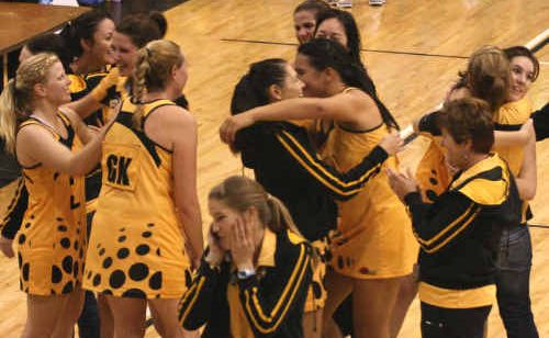The Capricorn Claws celebrate after making the grand final of the Tier Two State Netball League. The Capricorn Claws celebrate after making the grand final of the Tier Two State Netball League.